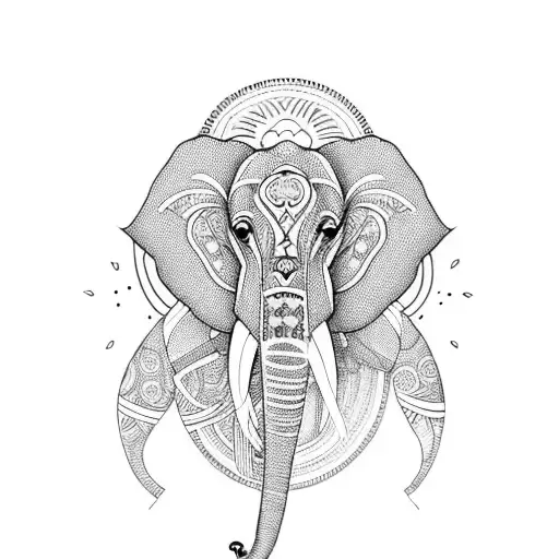 An Elephant Surrounded By Mandala Patterns Representing The Bond Between You And Your Husband
