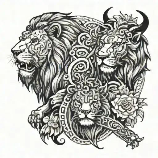 Lion And Taurus Protecting Pisces