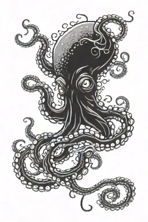 Octopus With 8 Tentacles All Around Him