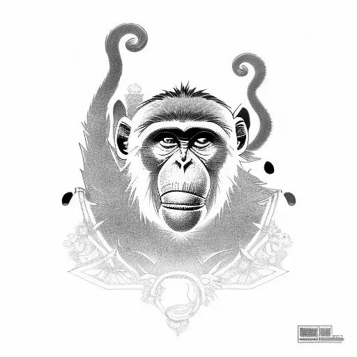 Monkey Eating Out Of The Garbage