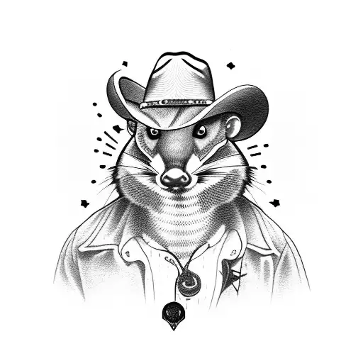 Possum With Cowboy Hat