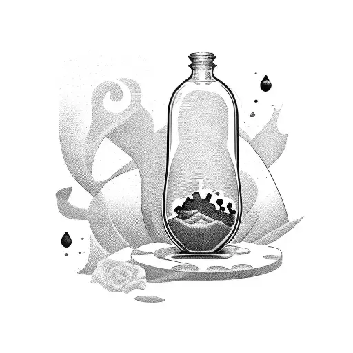 Hourglass Inside Of A Bottle