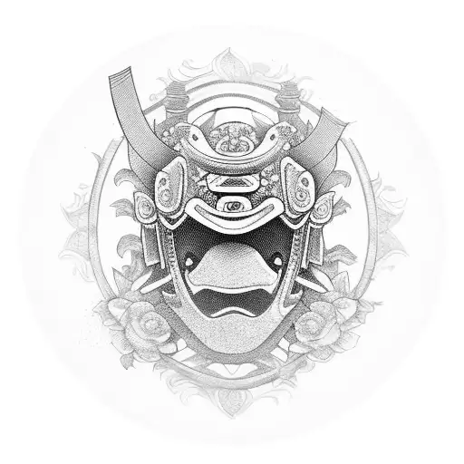 Flower And Mask Samurai