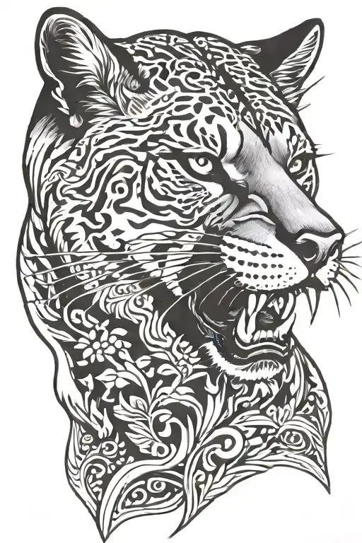 Bear Head Crane Mountain Lion Roaring