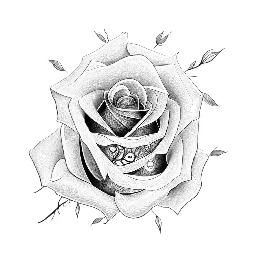 Rose With A Clock Inside Of It