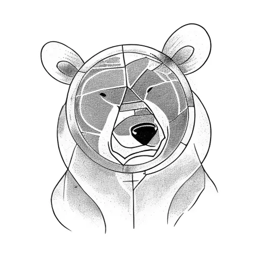 A Weightlifter Lifting A Bear As A Symbol Of Strength And Power