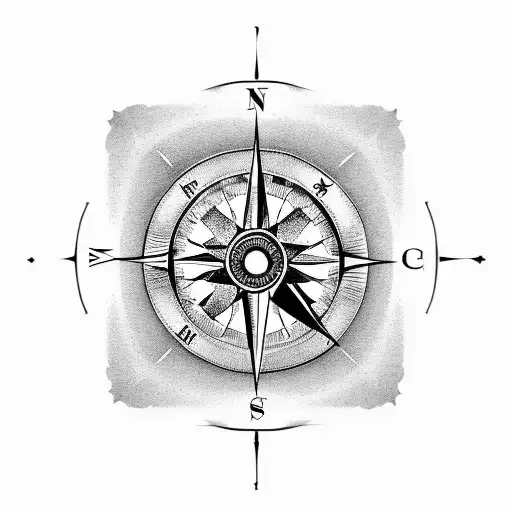 Create A Compass With A Violin Key Inside And Outside The Compass Write The Name Alvin