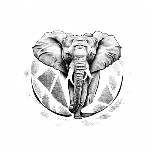 African Elaphant And African Continent