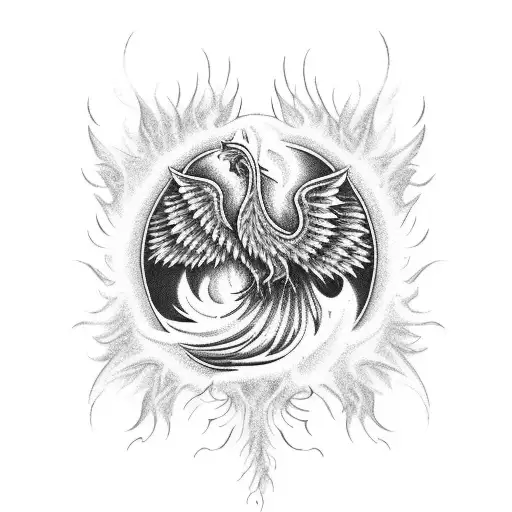 A Phoenix Rising From The Ashes Symbolizing Protection And Survival