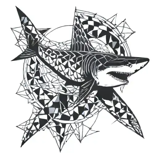 3 Shark Bo Background Geometric Figure