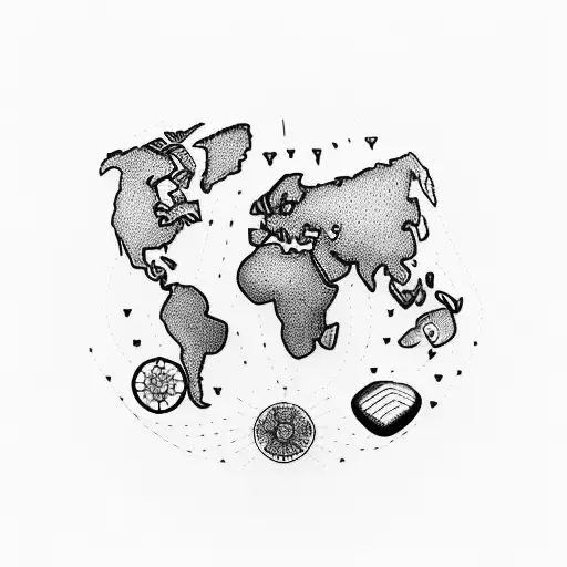 A Map Of The World Made Out Of Different Types Of Food