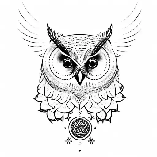 A Nordic Owl With Vegvisir