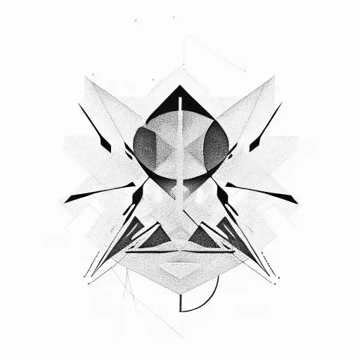 Abstract Geometric Shapes Representing The Fusion Of Techno Music And Hip Hop