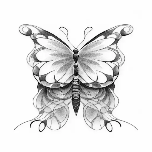 Big Tatto Butterfly Back Female