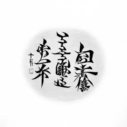 Japanese Script For Courage And Worrior