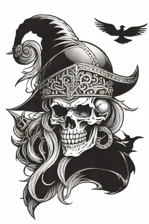 Skull And Viking Themed Tattoo Design