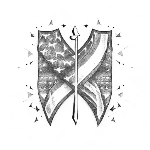 Thin Blue Line American Flag Sword