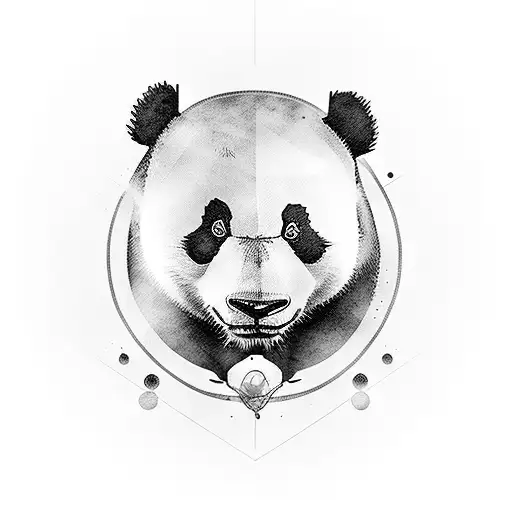 Big Panda With 3 Small Pandas