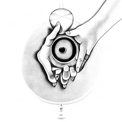 Hand With Six Fingers Holding An Eye Like A Crystal Ball