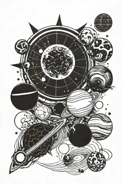 Solar System With A Vinyl Sun