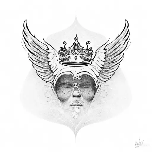 Wings With Crown On Top