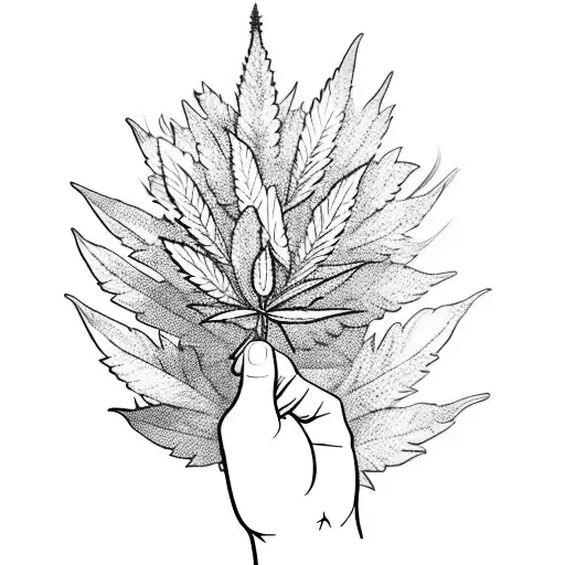 A Mystical Marijuana Plant Growing From A Hand Holding A Joint