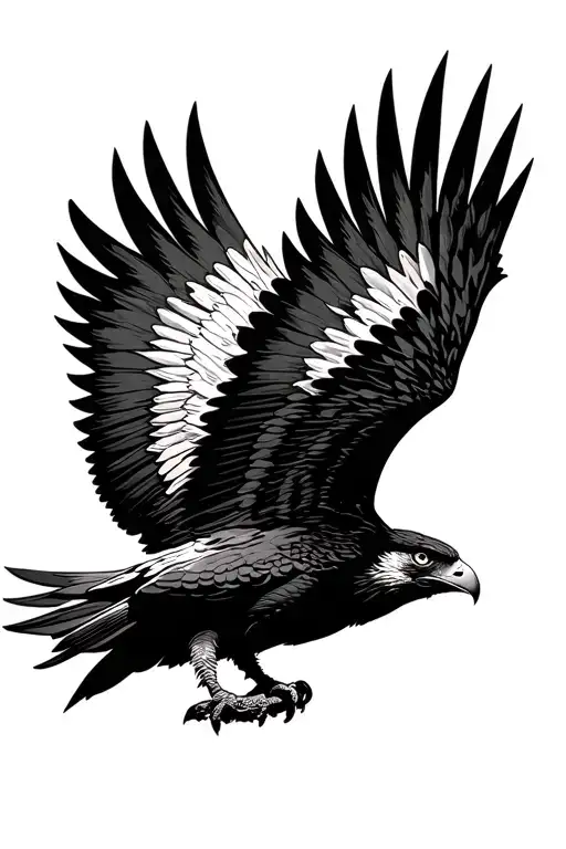 Black Theme Hawk Soaring