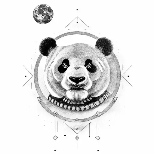 Black Moon Emoji And Panda