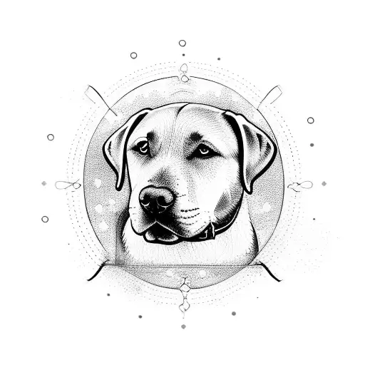 Labrador Dog In Circle And S Sign