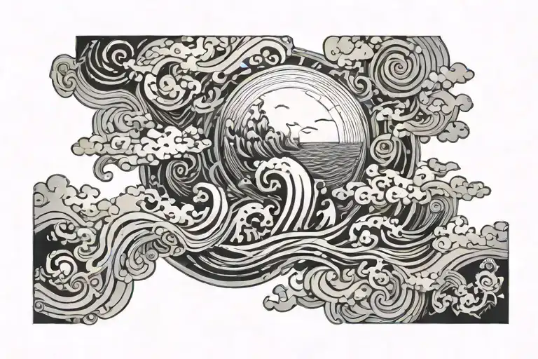 Sea Water And Clouds