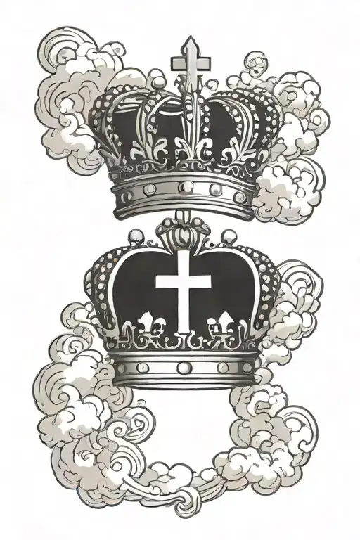 Crown With Clouds And Cross