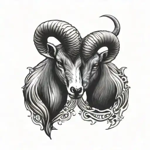 Two Aries Facing Head To Head