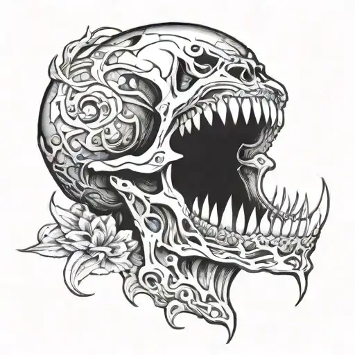 Macabre Skull Teeth Drool