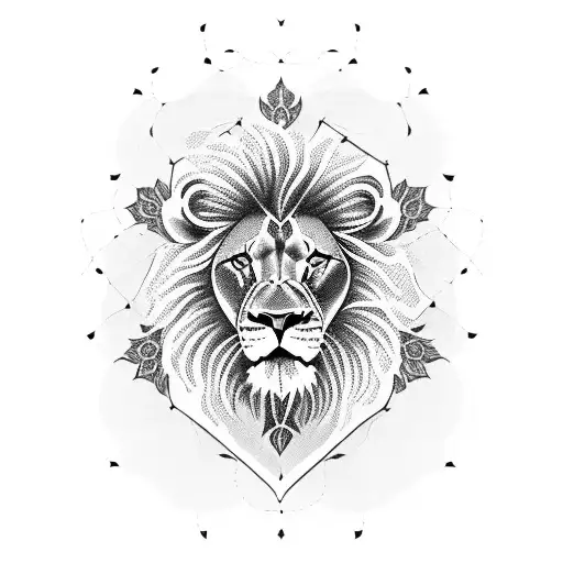 Lion Inside Rose