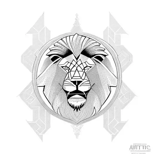 An Art Deco Inspired Lion Design Incorporating Rugby Elements