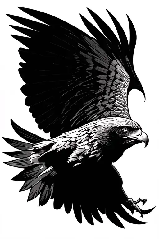 Black Theme Hawk Soaring