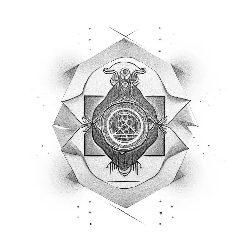 Enlightenment Symbol With A Blackwork Style