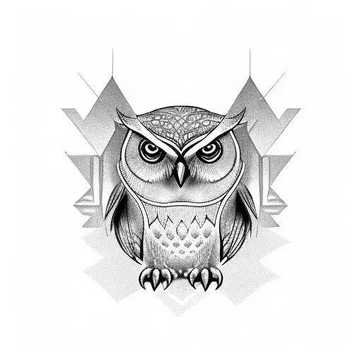 Realistic Owl With No Colour