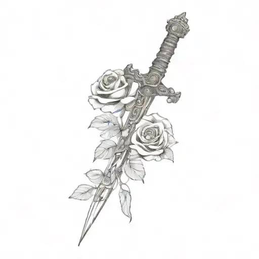 A Sword And Rose And Skull