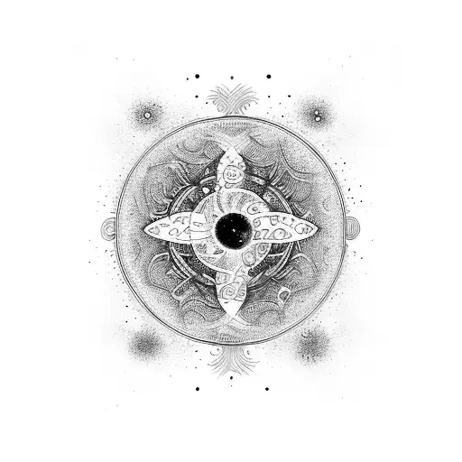 A Psychedelic Interpretation Of The Virgo Zodiac Sign Surrounded By A Cosmic Galaxy Background