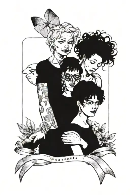 Polaroid Photos With Family Members And A Crops With A Cancer Ribbon Wrapped Around It