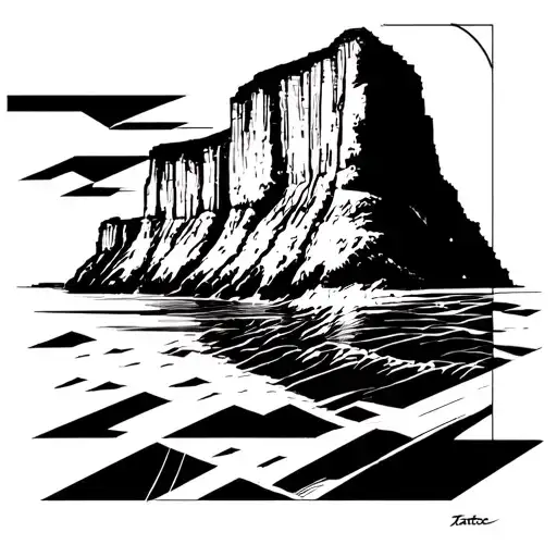 An Abstract Representation Of The Cliffs Of Moher Using Geometric Shapes And Patterns