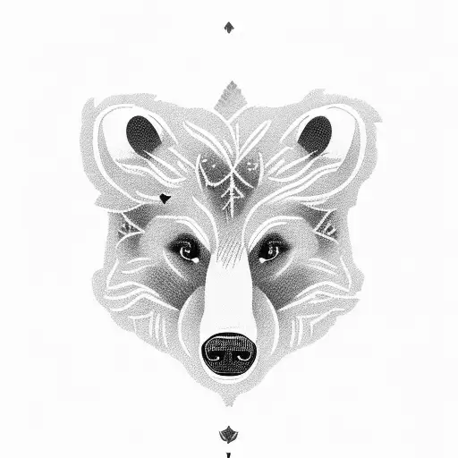 Pine Tree 3 Litle Bears In The Middle