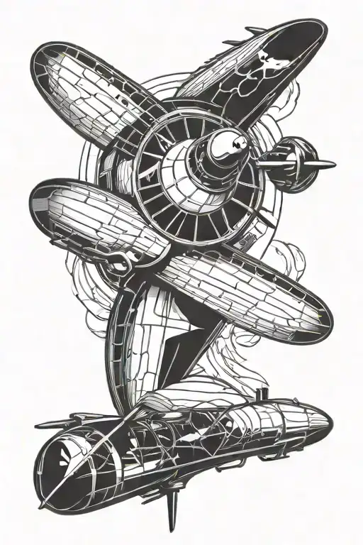 Half Airplane Wing Half Airplane Propeller