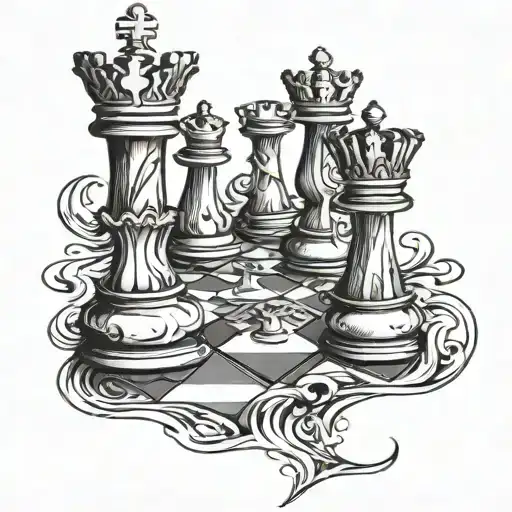 Chess Pieces Morphing Into A Winding Road For Running