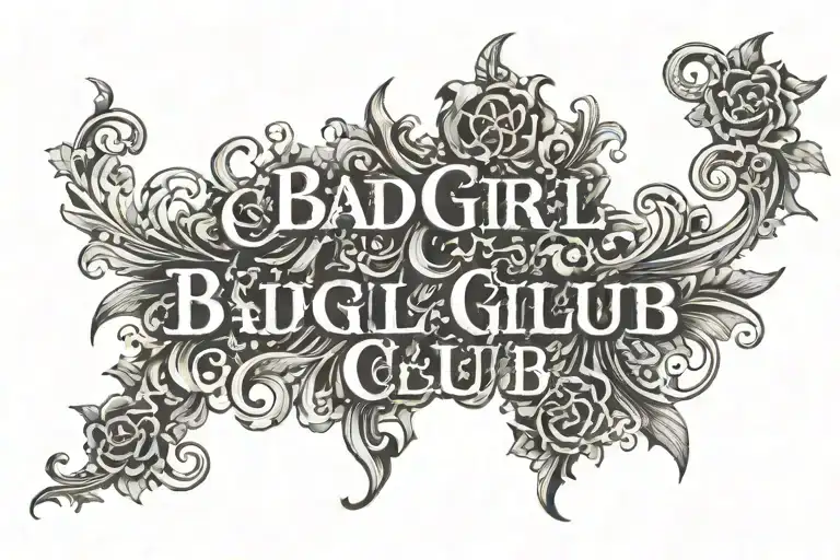 Bad Girl Club Inscription In Gothic Font