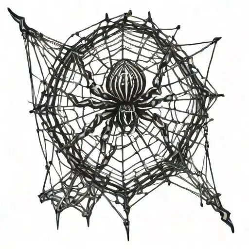 A Gothic Cybersigilism Spider Weaving A Web On A Barbed Wire Fence
