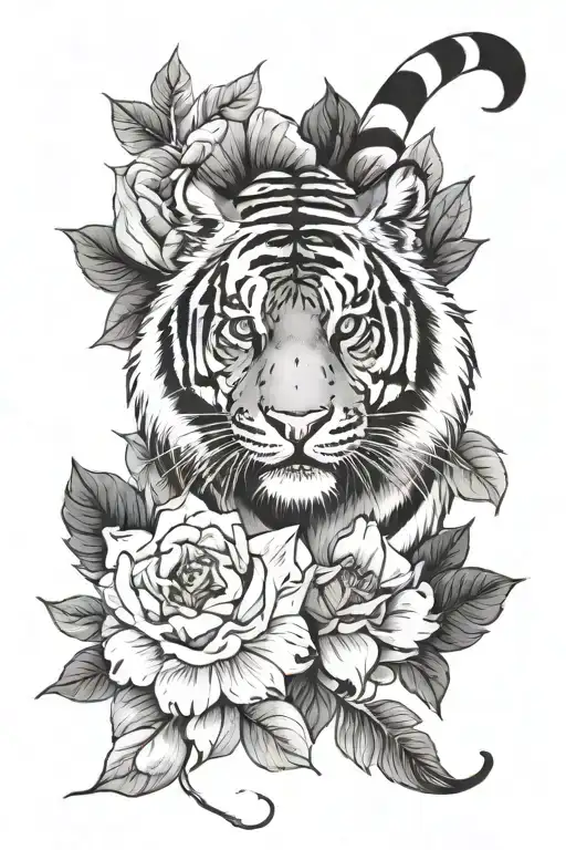 Tiger And Floral