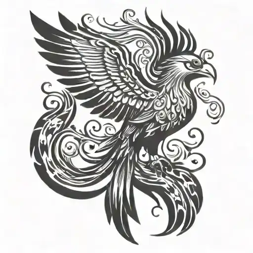 Phoenix Made Out Of Sumerian Cuneiform