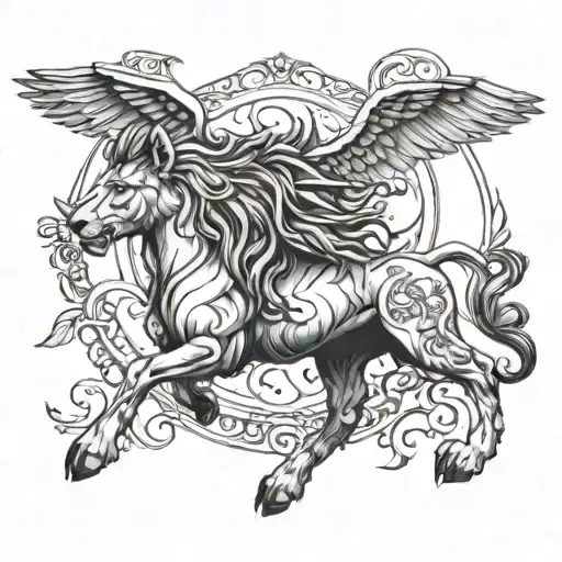 Lion And Pegasus